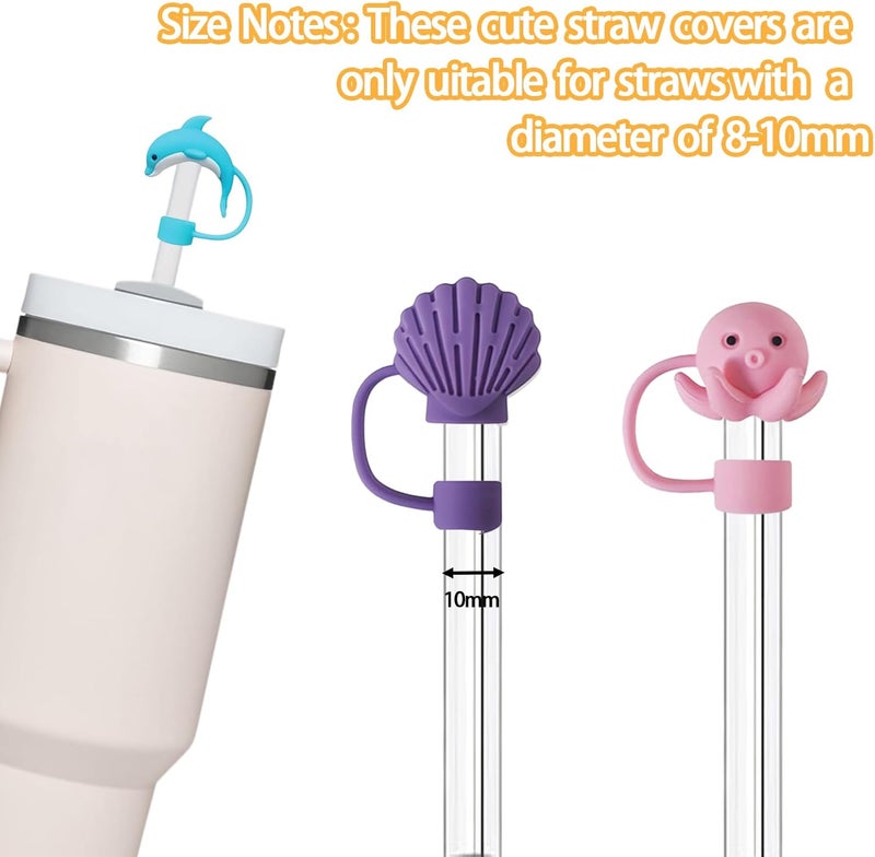 LDKEKDF 11Pcs Straw Cover for Stanley Cup, Silicone Straw Topper for Stanley Cup 30&40oz with Tumblers, 10mm 0.4in Lid Accessories (Reusable) - Image 2